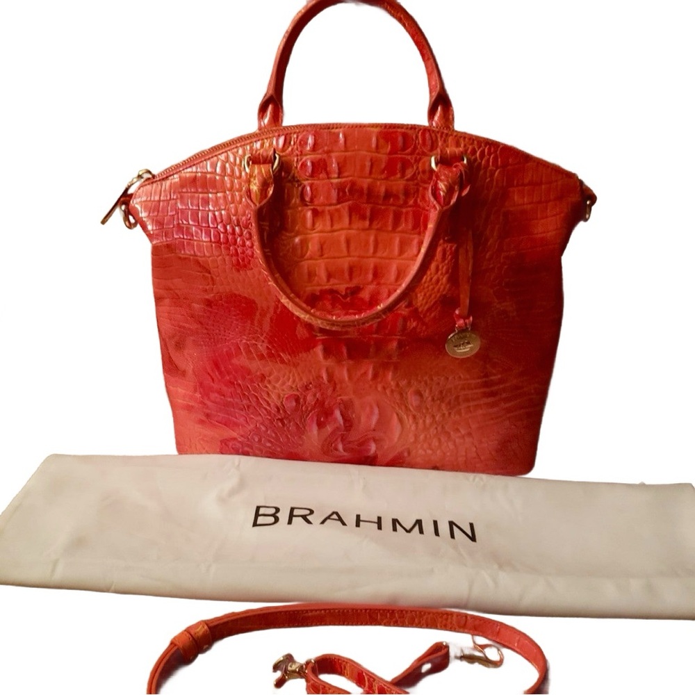 LARGE DUXBURY SATCHEL SPICY ORANGE MELBOURNE
